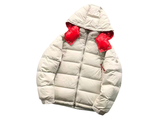 Moncler Poirier Down Jacket - White/Red