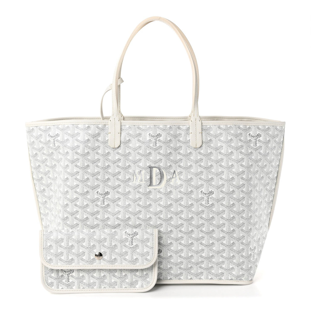 GOYARD Goyardine Reversible Anjou PM Tote – White