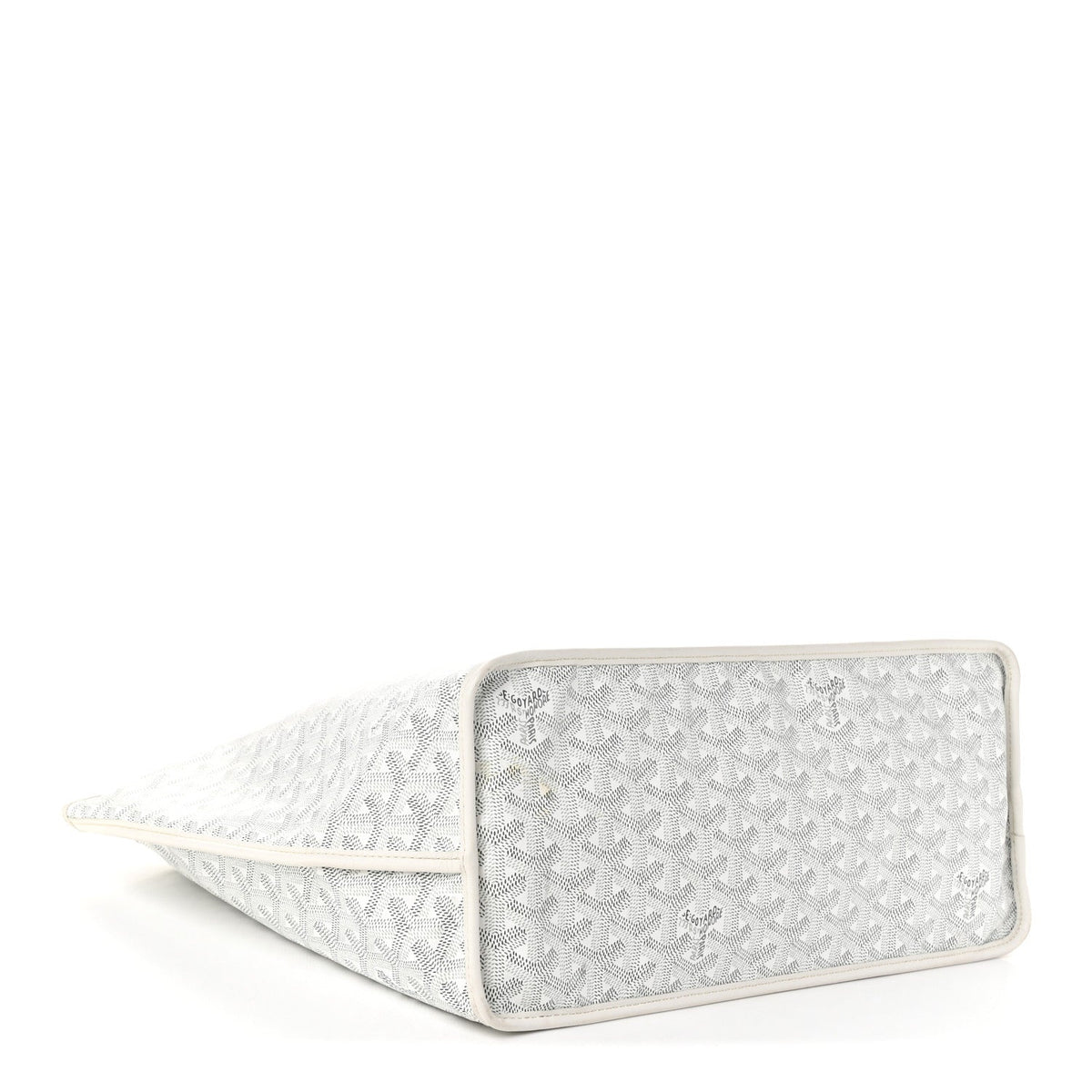 GOYARD Goyardine Reversible Anjou PM Tote – White