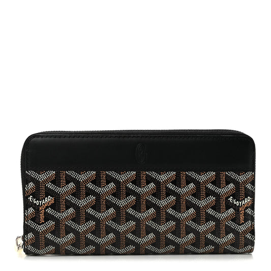GOYARD Goyardine Matignon Zip Around GM Wallet – Black