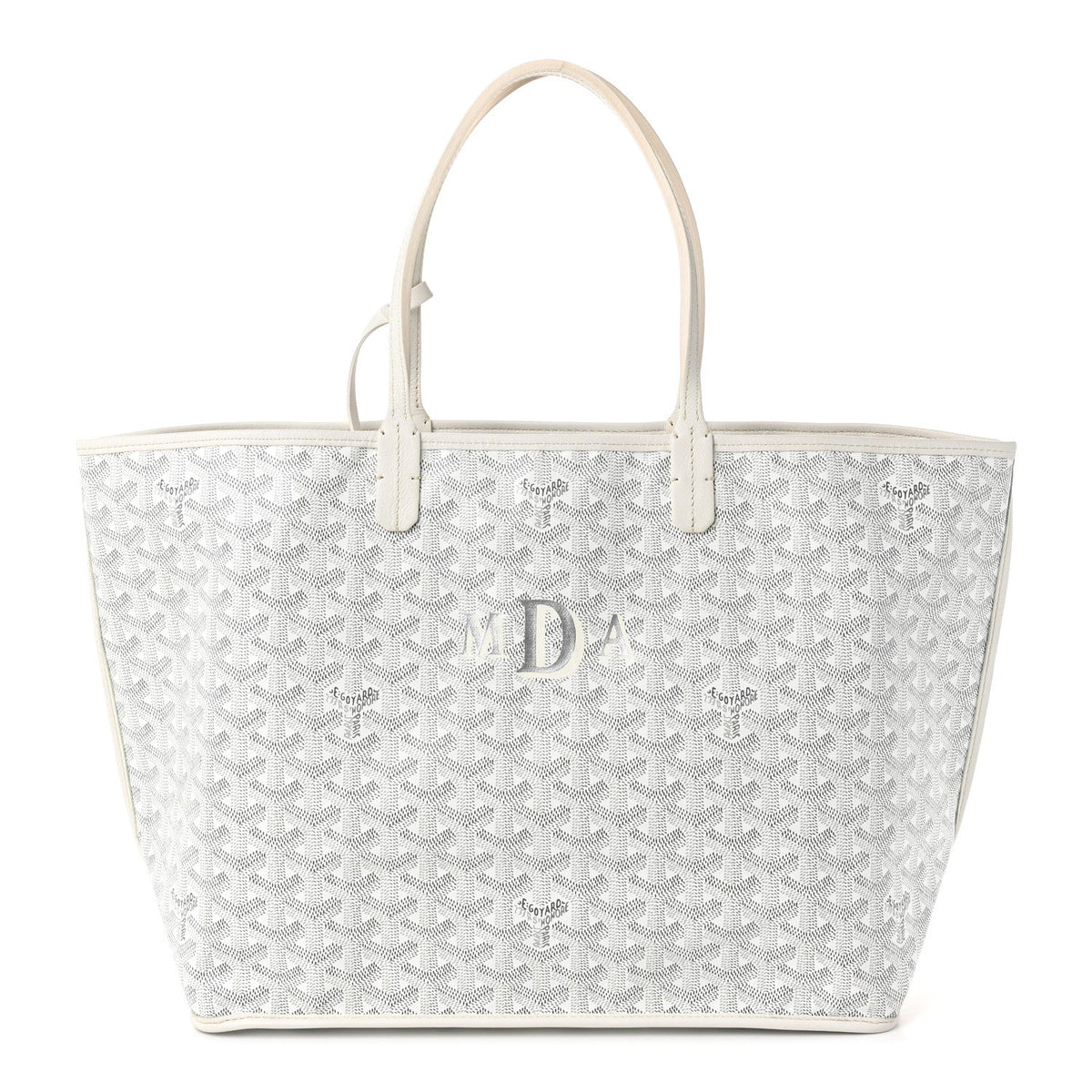 GOYARD Goyardine Reversible Anjou PM Tote – White