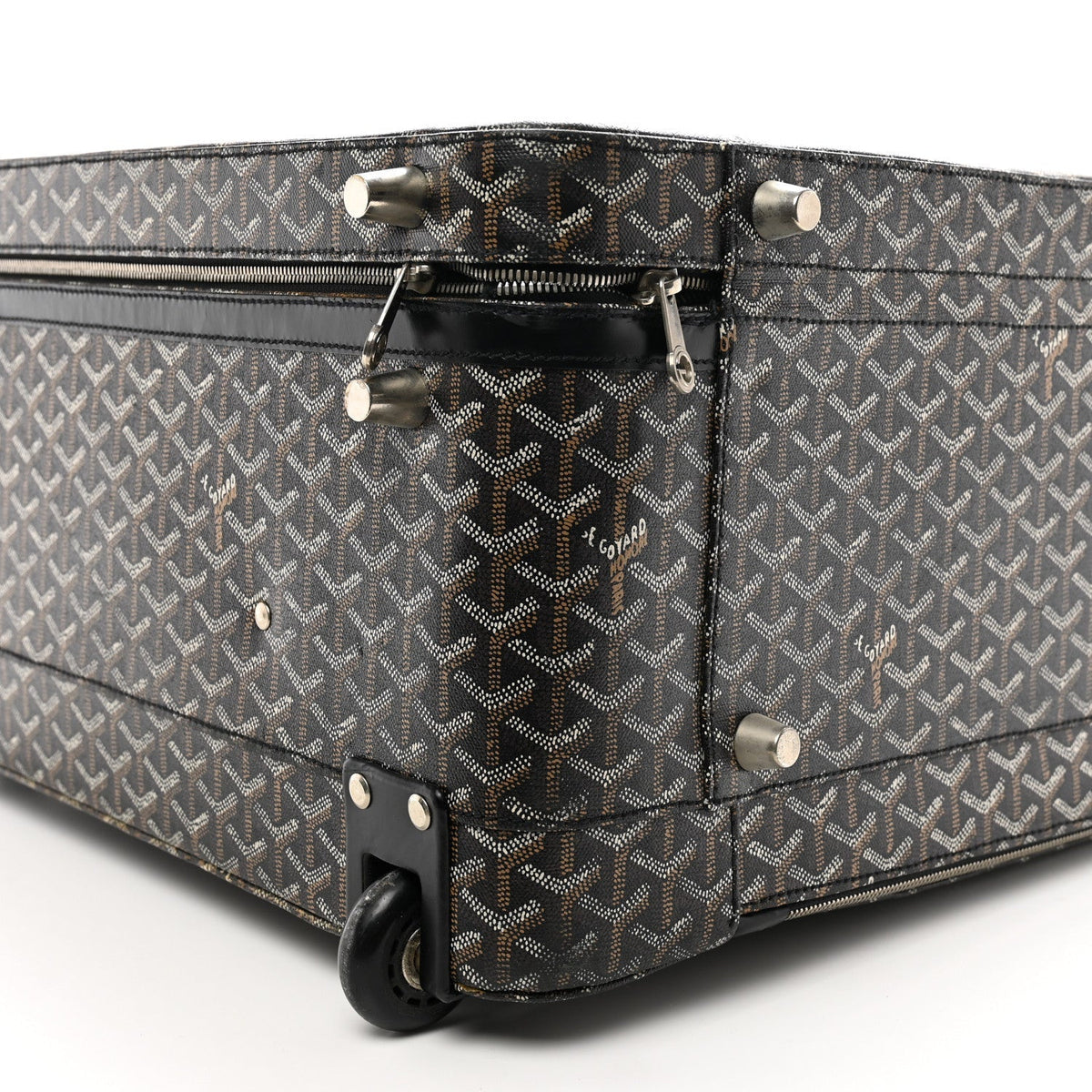 Goyard Trolley MM Rolling Suitcase – Black Goyardine Canvas