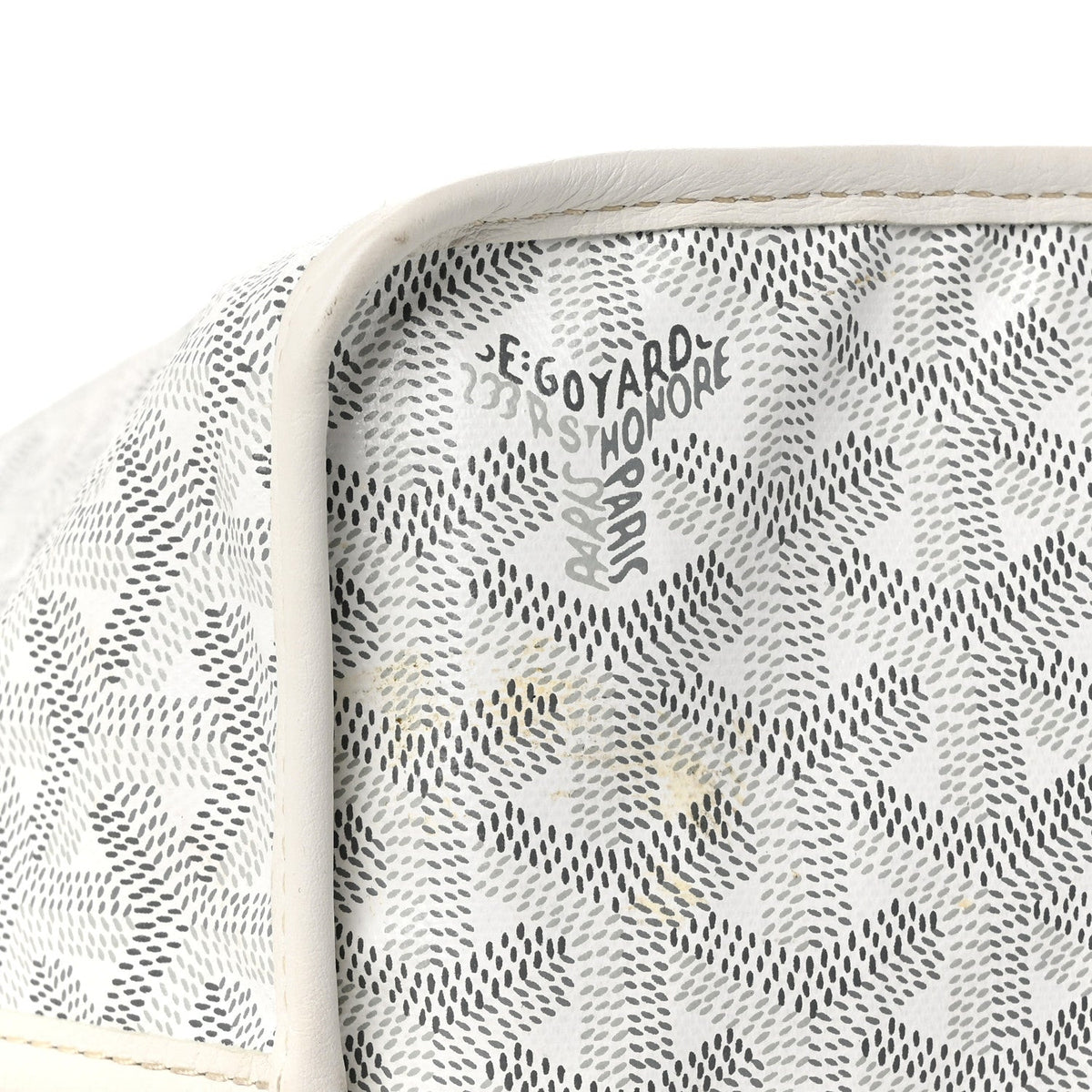 GOYARD Goyardine Reversible Anjou PM Tote – White