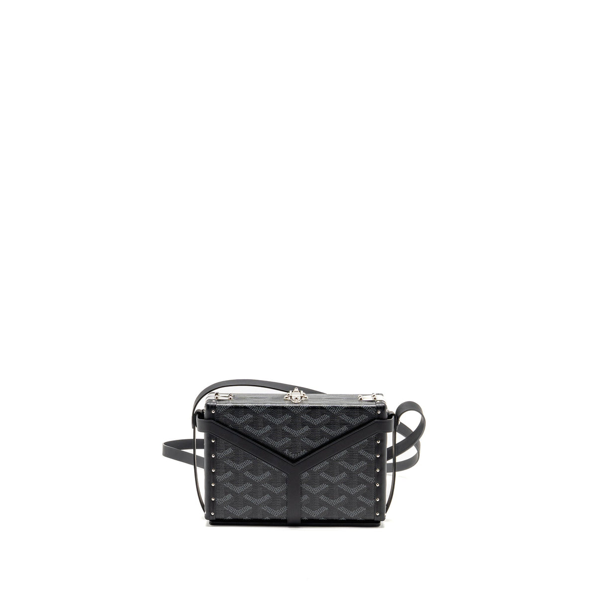 Goyard Minaüdière Trunk Bag – Black Goyardine Canvas, Silver Hardware