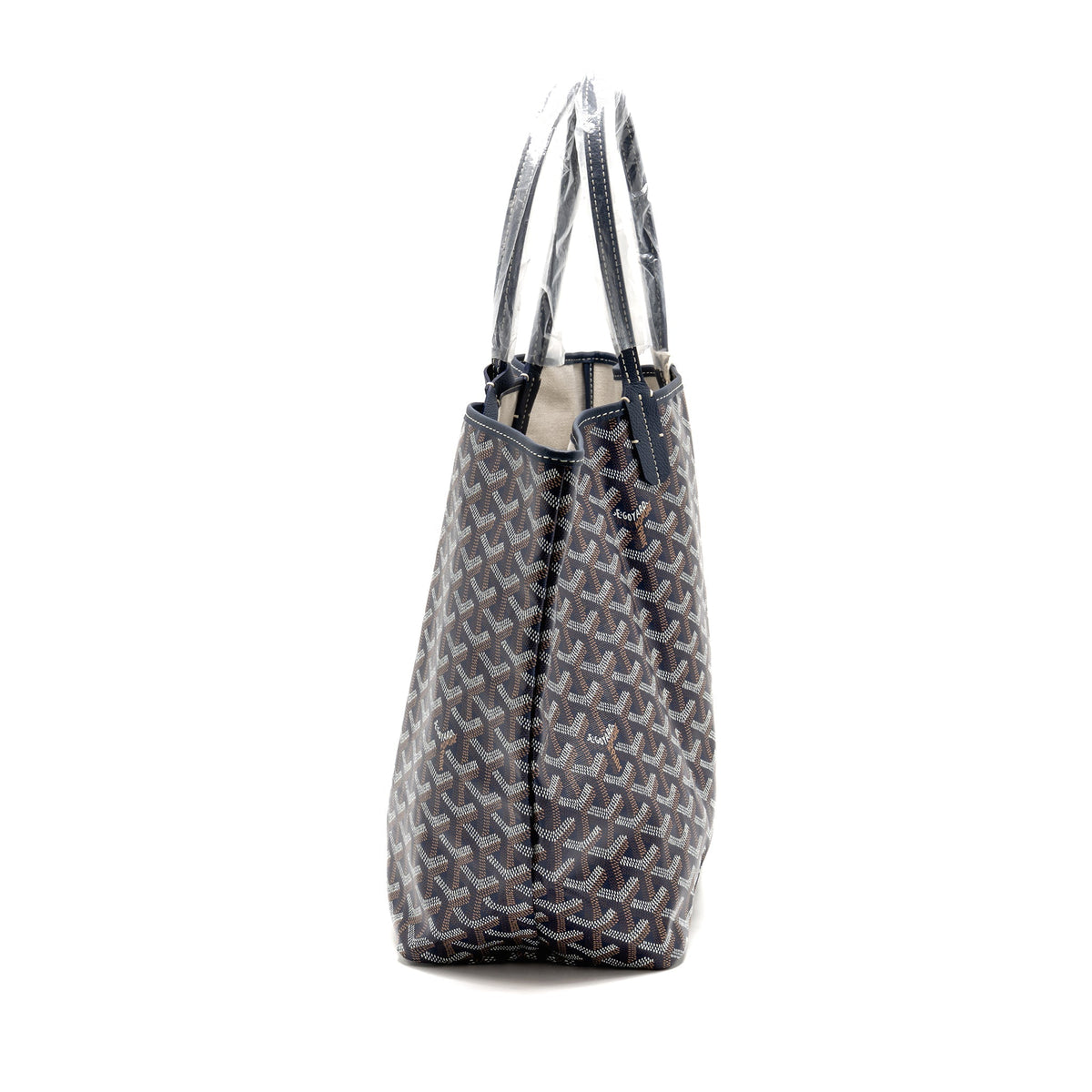 Goyard Saint Louis PM Tote Bag – Navy Blue Goyardine Canvas & Calfskin, Silver Hardware