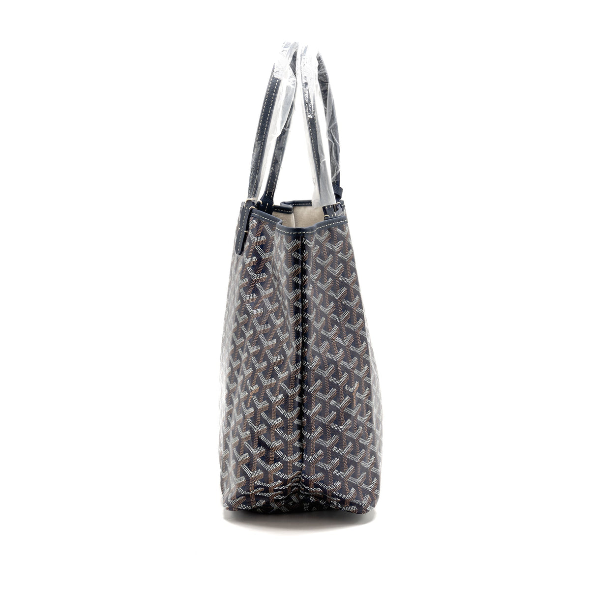 Goyard Saint Louis PM Tote Bag – Navy Blue Goyardine Canvas & Calfskin, Silver Hardware