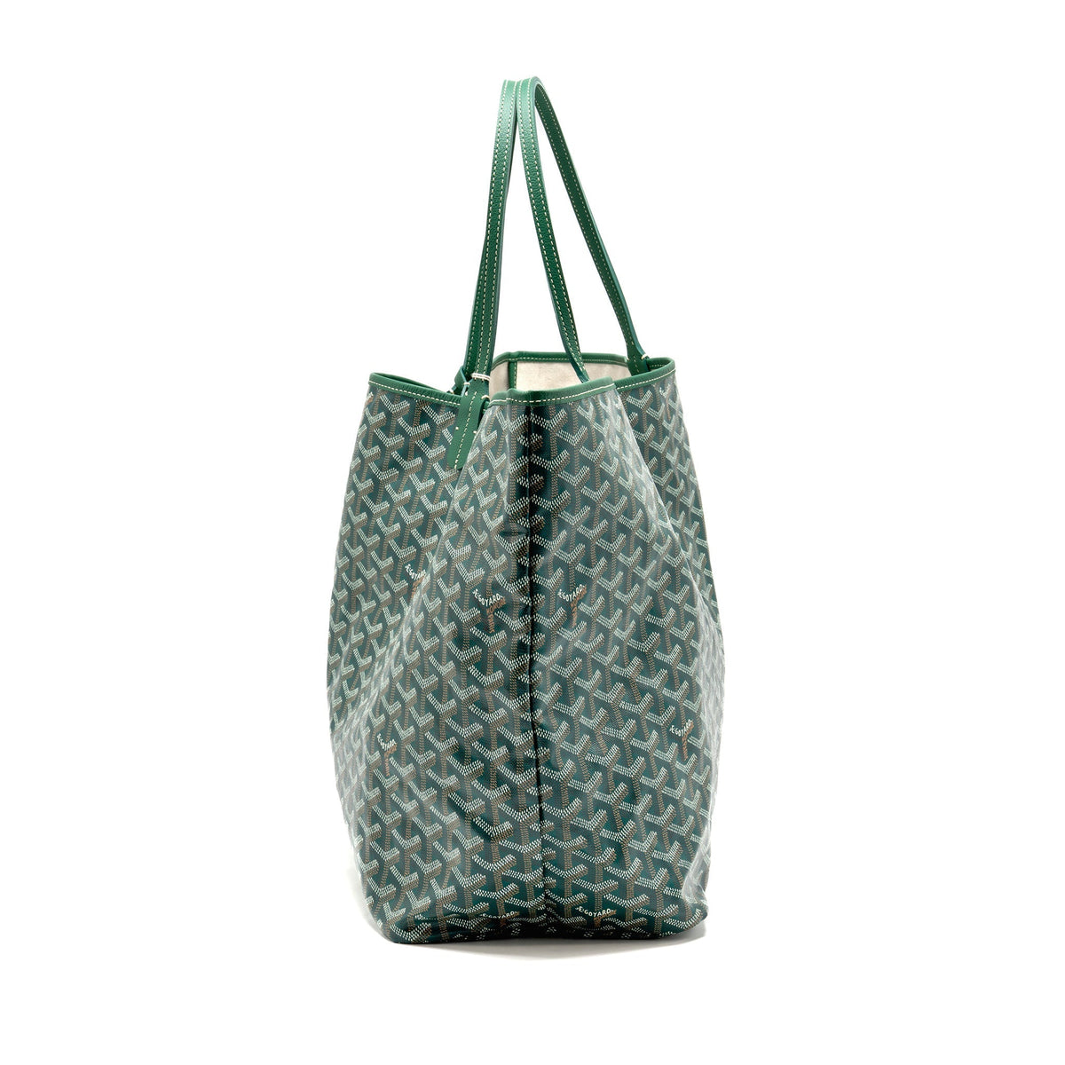 Goyard Saint Louis Tote GM – Green Goyardine Canvas & Calfskin, Silver Hardware