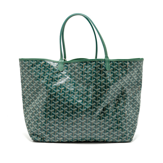Goyard Saint Louis Tote GM – Green Goyardine Canvas & Calfskin, Silver Hardware