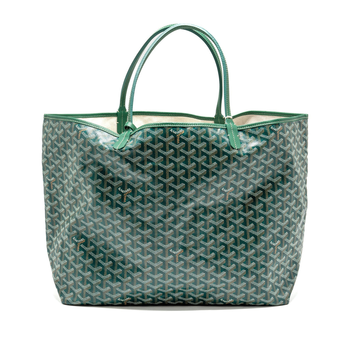 Goyard Saint Louis Tote GM – Green Goyardine Canvas & Calfskin, Silver Hardware