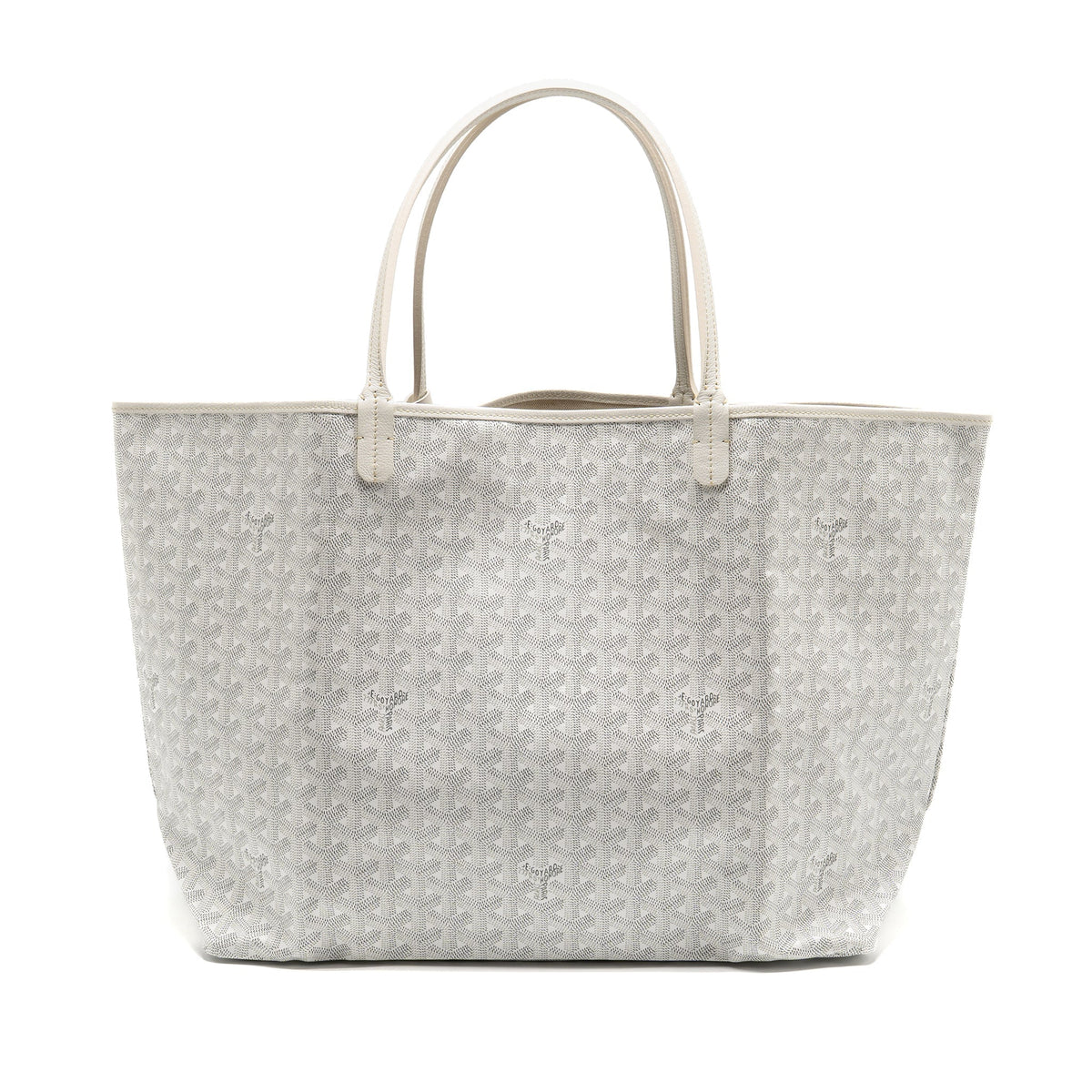 Goyard Saint Louis Tote GM – White Goyardine Canvas & Calfskin, Silver Hardware