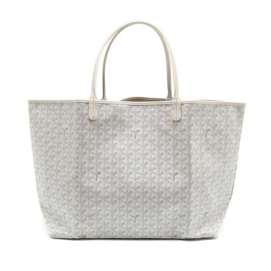Goyard Saint Louis Tote GM – White Goyardine Canvas & Calfskin, Silver Hardware