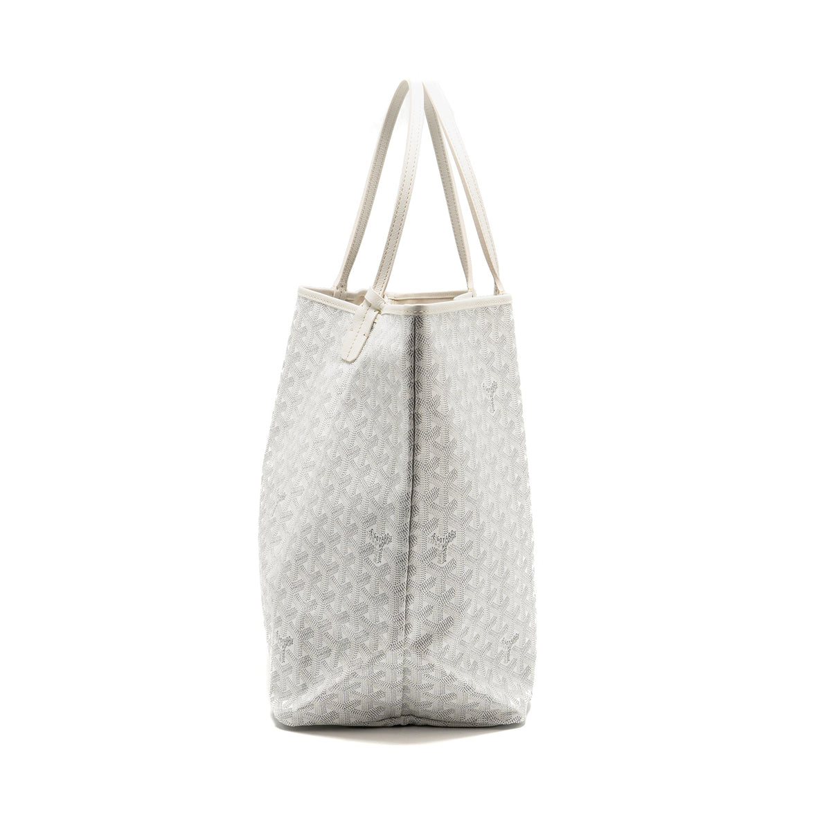 Goyard Saint Louis Tote GM – White Goyardine Canvas & Calfskin, Silver Hardware