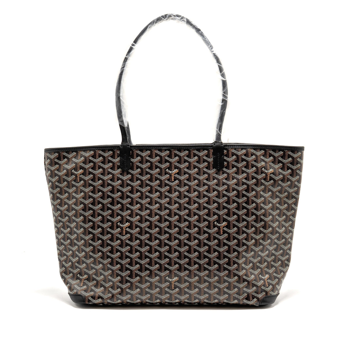 Goyard Artois MM Handbag – Black Goyardine Canvas & Calfskin, Silver Hardware