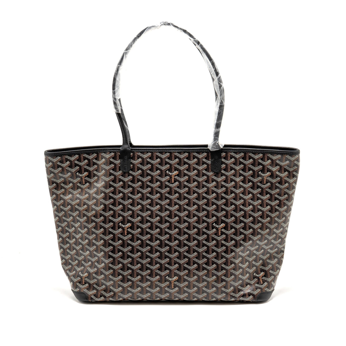 Goyard Artois MM Handbag – Black Goyardine Canvas & Calfskin, Silver Hardware