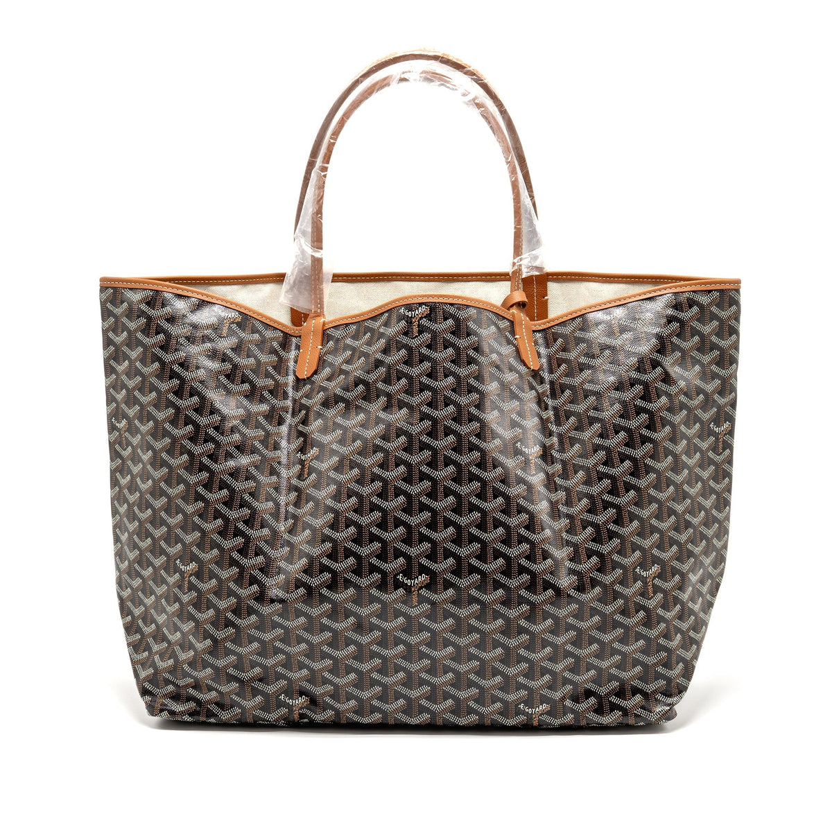 Goyard Saint Louis GM Tote Bag – Black & Brown Goyardine Canvas & Leather, Silver Hardware