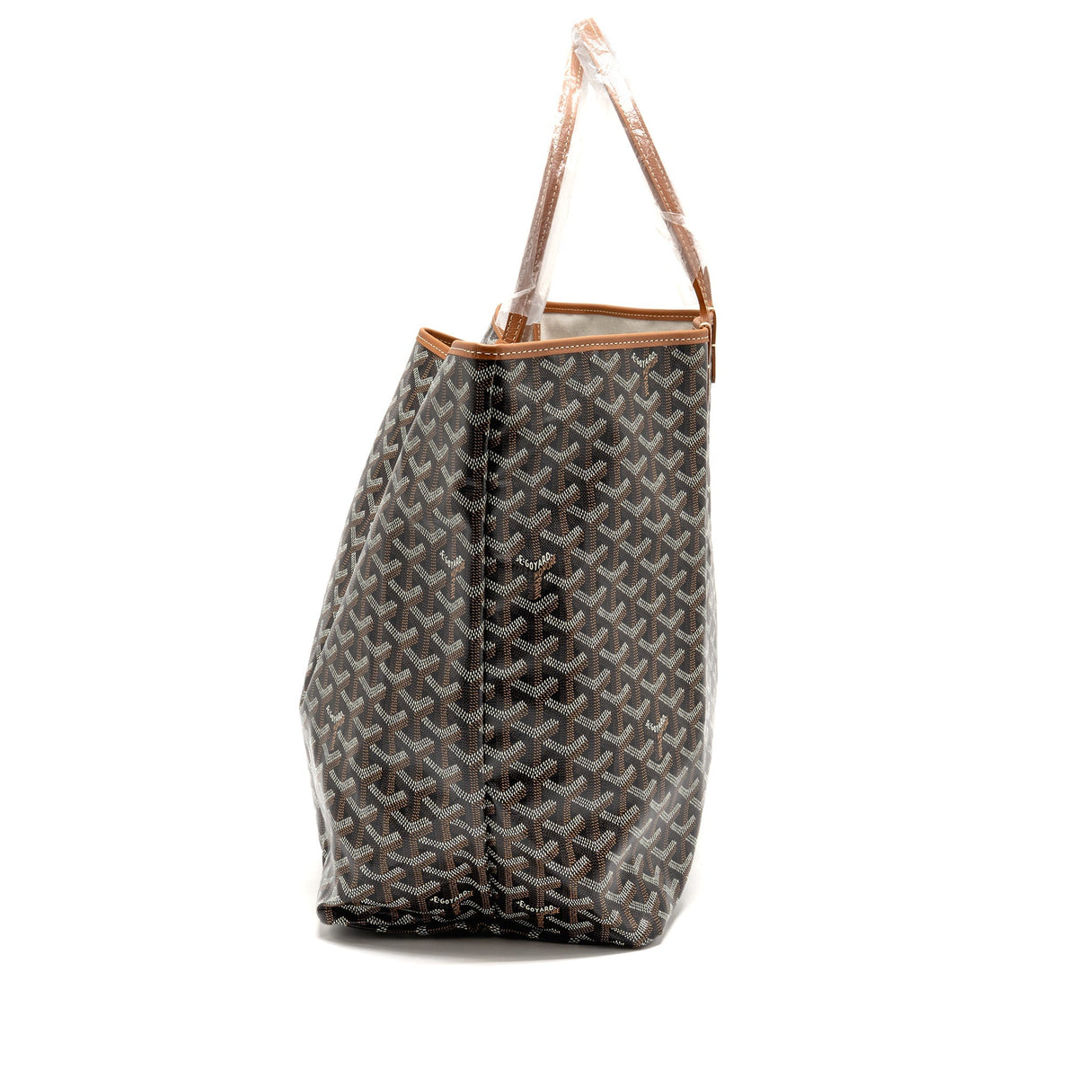 Goyard Saint Louis GM Tote Bag – Black & Brown Goyardine Canvas & Leather, Silver Hardware