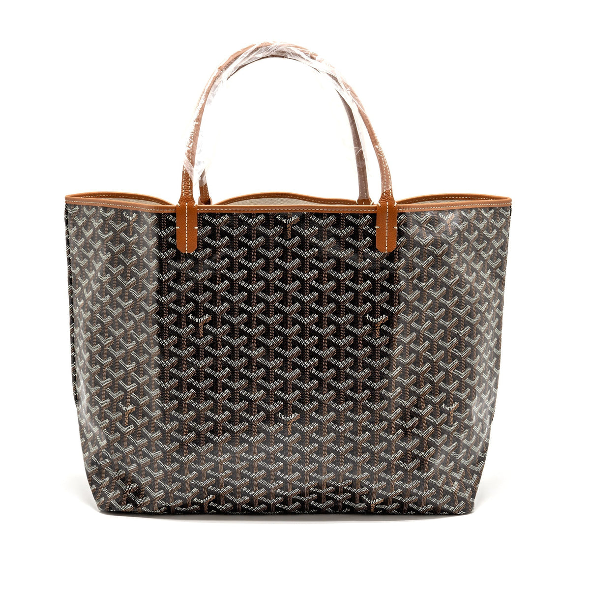 Goyard Saint Louis GM Tote Bag – Black & Brown Goyardine Canvas & Leather, Silver Hardware