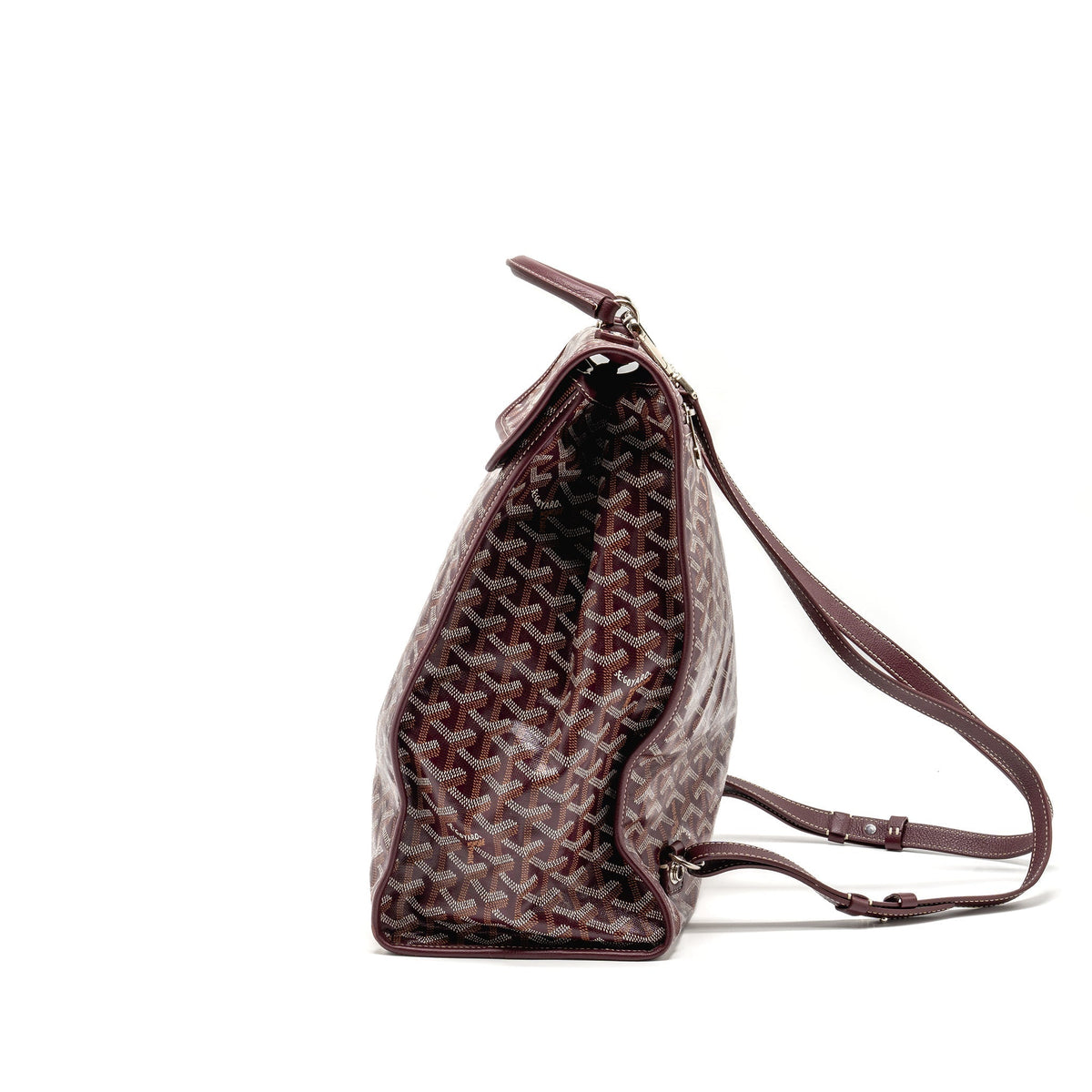 Goyard Saint Léger Backpack – Burgundy Goyardine Canvas, Silver Hardware