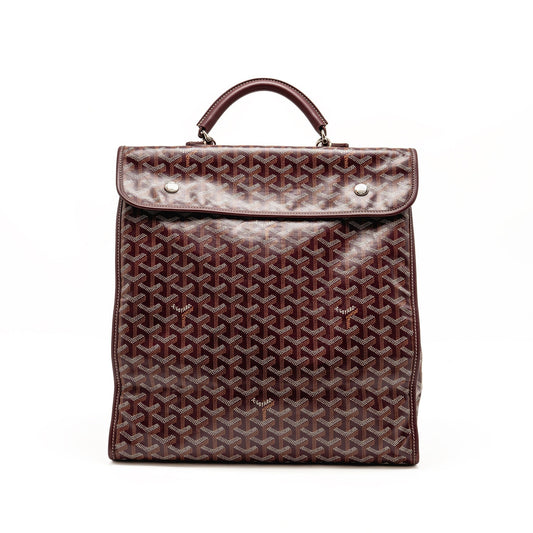 Goyard Saint Léger Backpack – Burgundy Goyardine Canvas, Silver Hardware