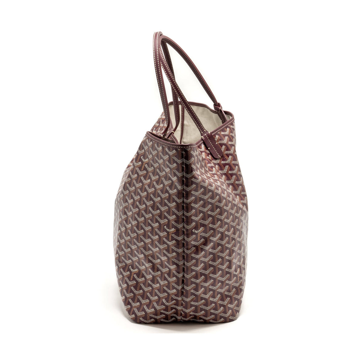 Goyard Saint Louis GM Tote Bag – Burgundy Goyardine Canvas & Calfskin, Silver Hardware