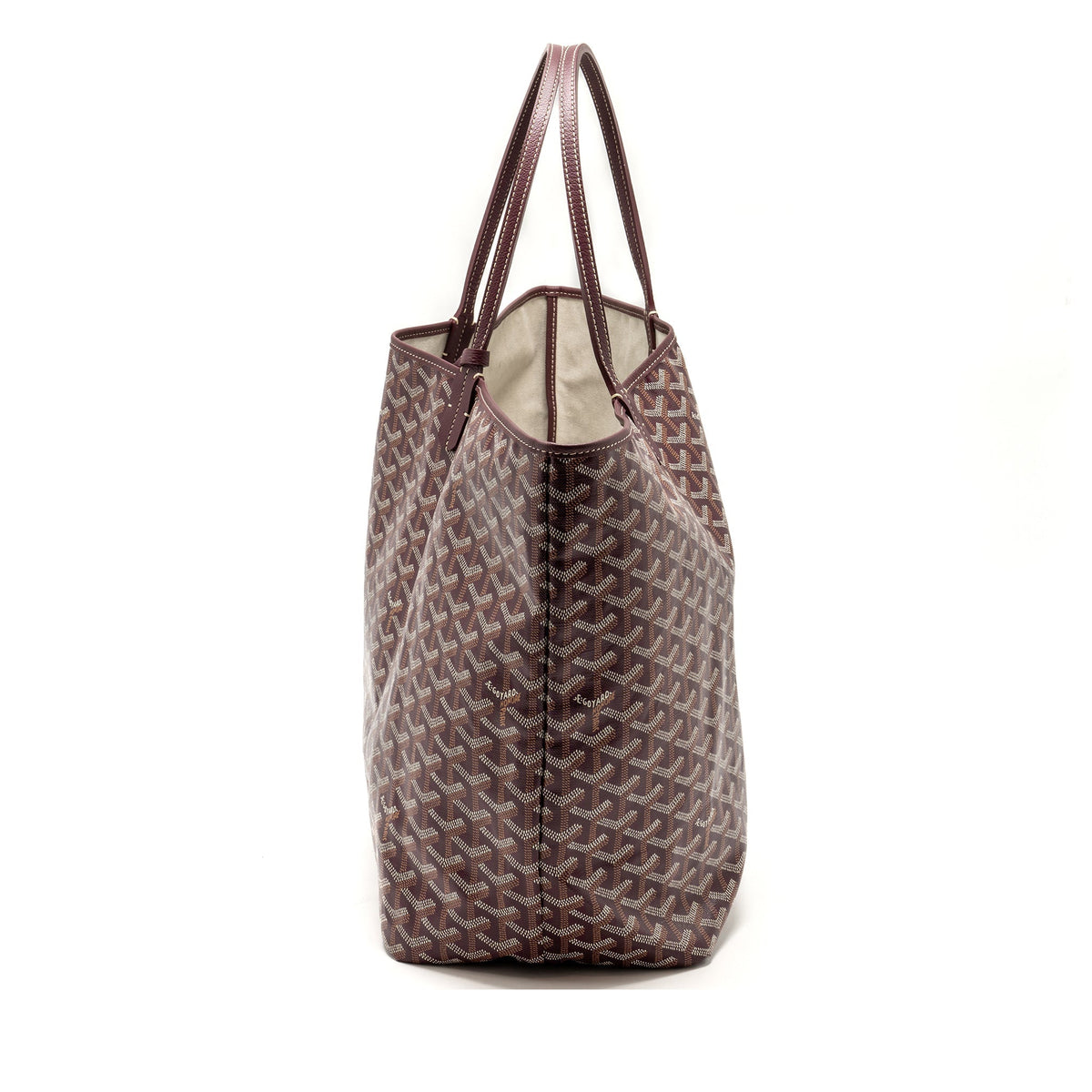 Goyard Saint Louis GM Tote Bag – Burgundy Goyardine Canvas & Calfskin, Silver Hardware