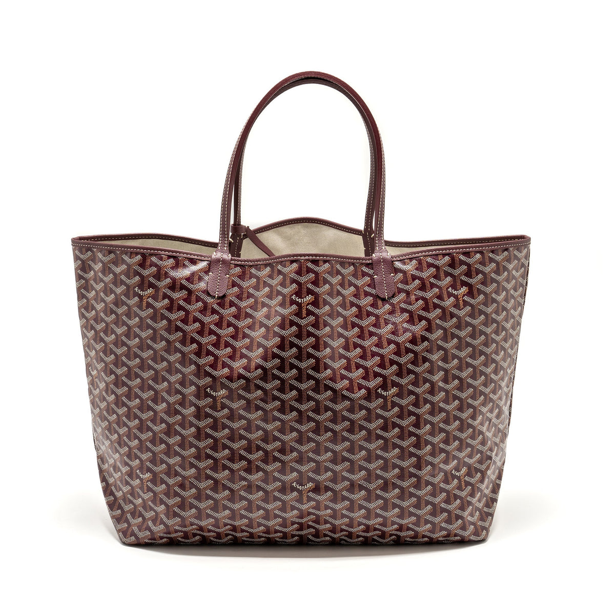 Goyard Saint Louis GM Tote Bag – Burgundy Goyardine Canvas & Calfskin, Silver Hardware