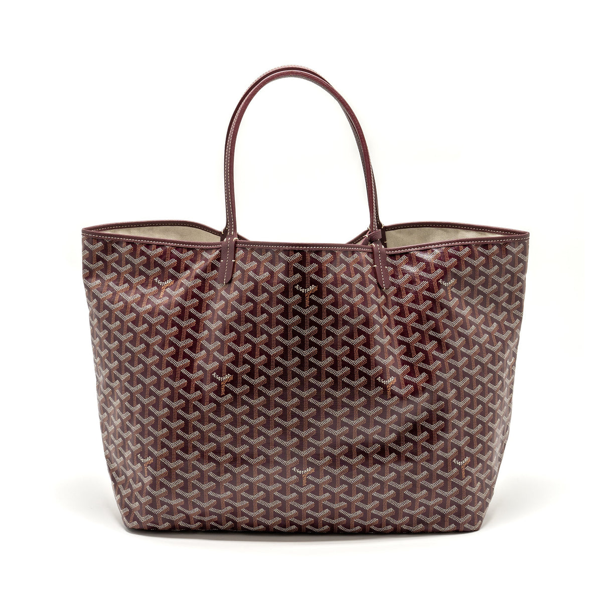Goyard Saint Louis GM Tote Bag – Burgundy Goyardine Canvas & Calfskin, Silver Hardware