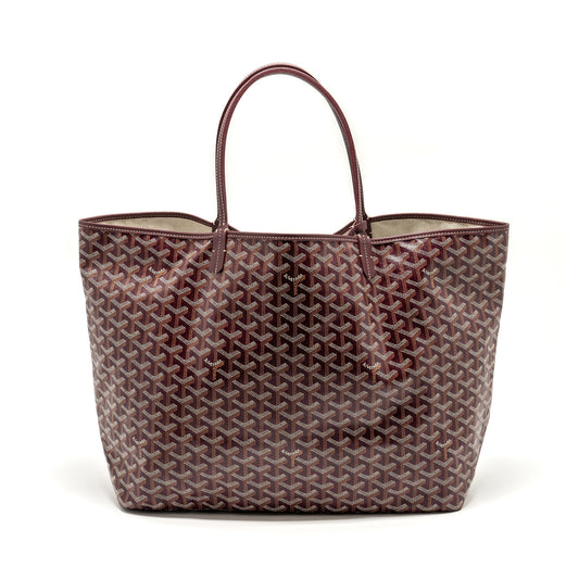 Goyard Saint Louis GM Tote Bag – Burgundy Goyardine Canvas & Calfskin, Silver Hardware