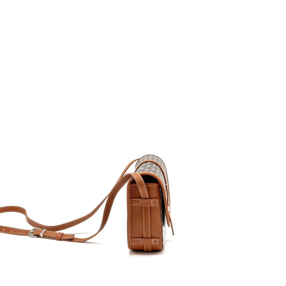 Goyard Belvedere PM Messenger Bag – Black & Tan Goyardine Canvas & Calfskin, Silver Hardware
