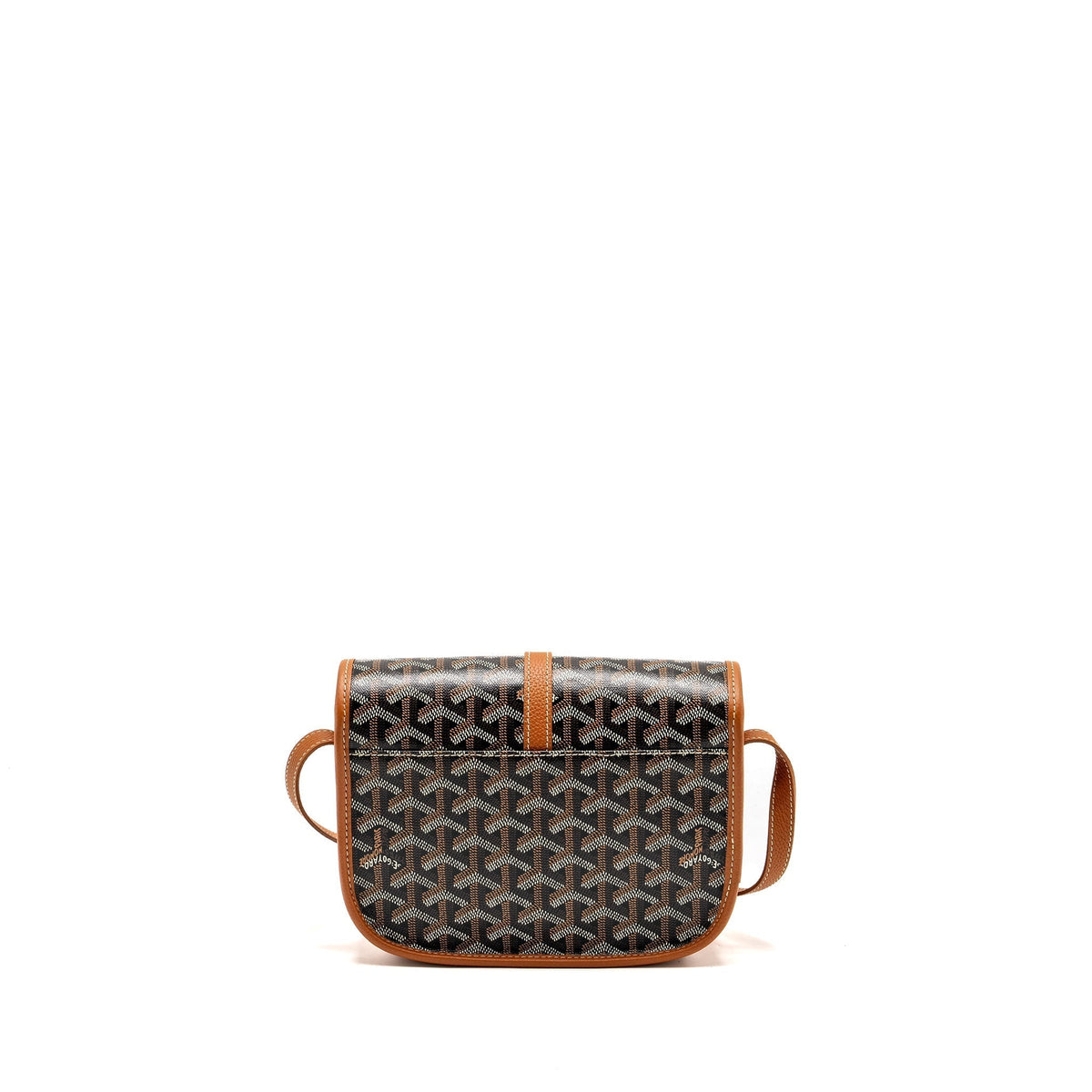 Goyard Belvedere PM Messenger Bag – Black & Tan Goyardine Canvas & Calfskin, Silver Hardware