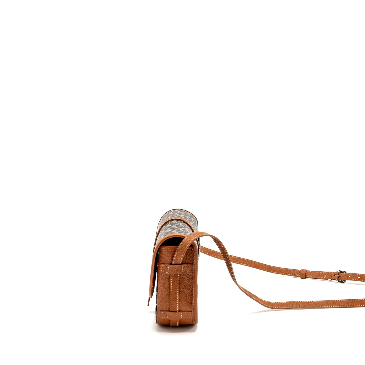 Goyard Belvedere PM Messenger Bag – Black & Tan Goyardine Canvas & Calfskin, Silver Hardware