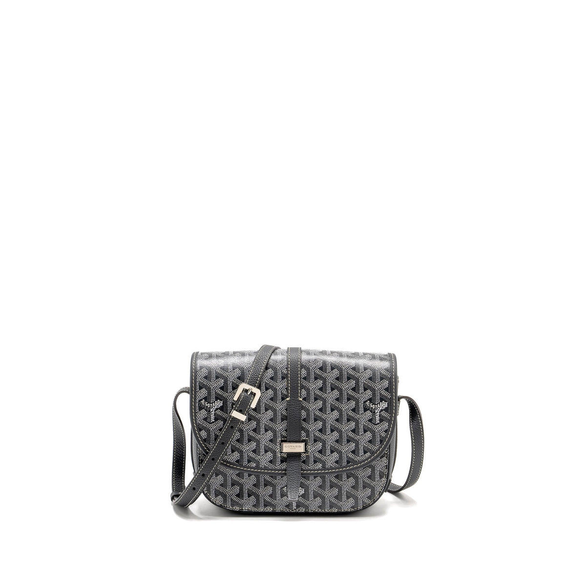 Goyard Belvedere PM Messenger Bag – Grey Goyardine Canvas & Calfskin, Silver Hardware