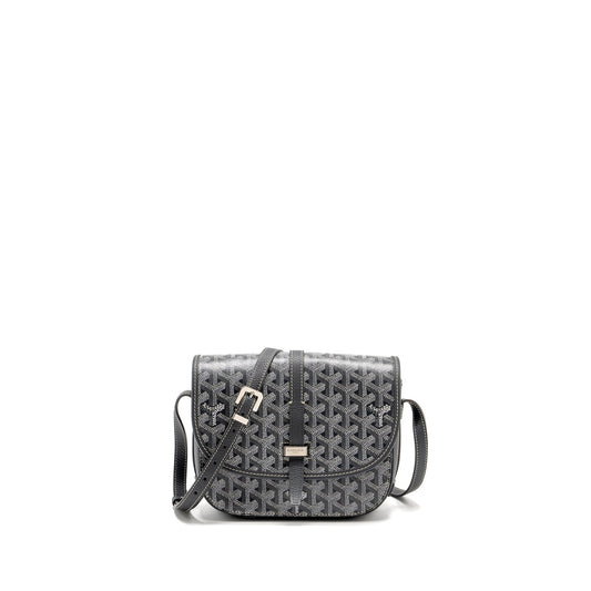 Goyard Belvedere PM Messenger Bag – Grey Goyardine Canvas & Calfskin, Silver Hardware