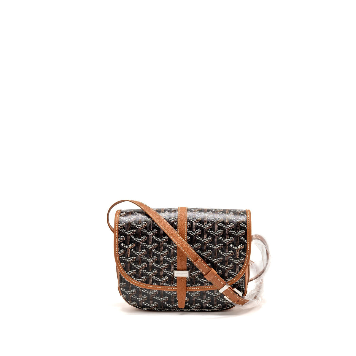 Goyard Belvedere PM Messenger Bag – Black & Tan Goyardine Canvas & Calfskin, Silver Hardware