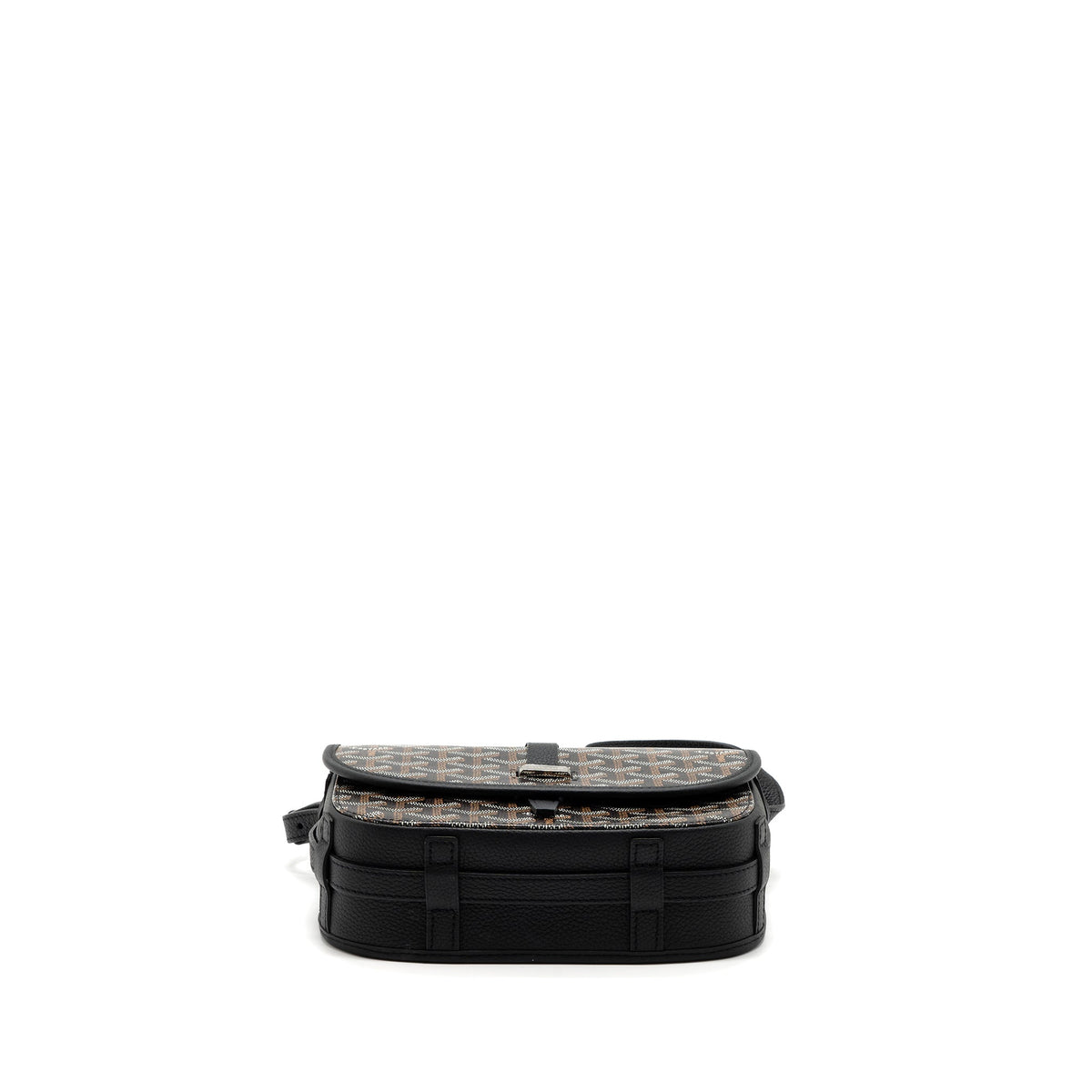 Goyard Messenger Bag – Black Calfskin & Goyardine Canvas, Silver Hardware