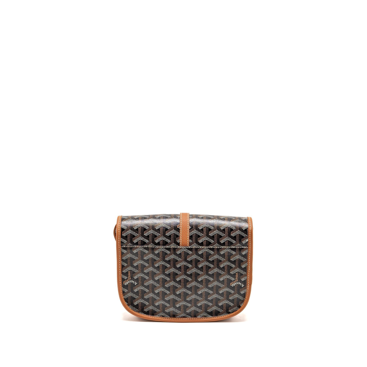 Goyard Belvedere PM Messenger Bag – Black & Tan Goyardine Canvas & Calfskin, Silver Hardware