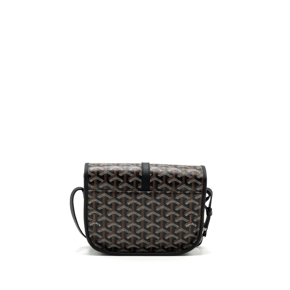 Goyard Messenger Bag – Black Calfskin & Goyardine Canvas, Silver Hardware