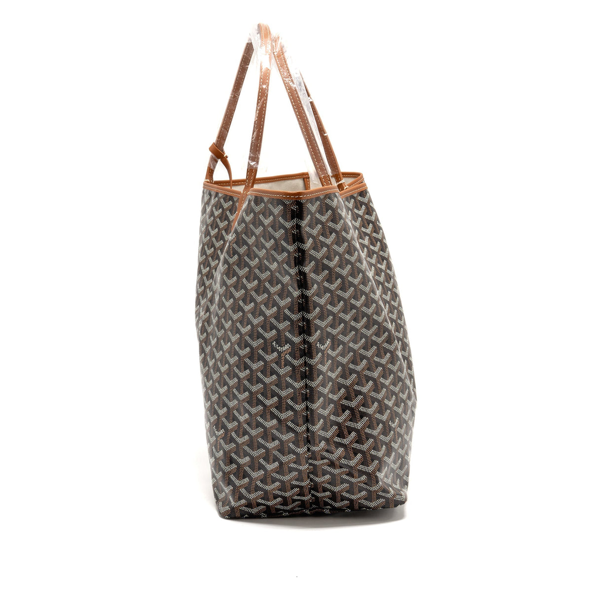 Goyard Saint Louis Tote GM – Black & Brown Goyardine Canvas, Silver Hardware