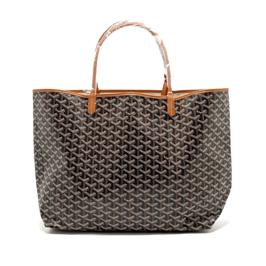 Goyard Saint Louis Tote GM – Black & Brown Goyardine Canvas, Silver Hardware