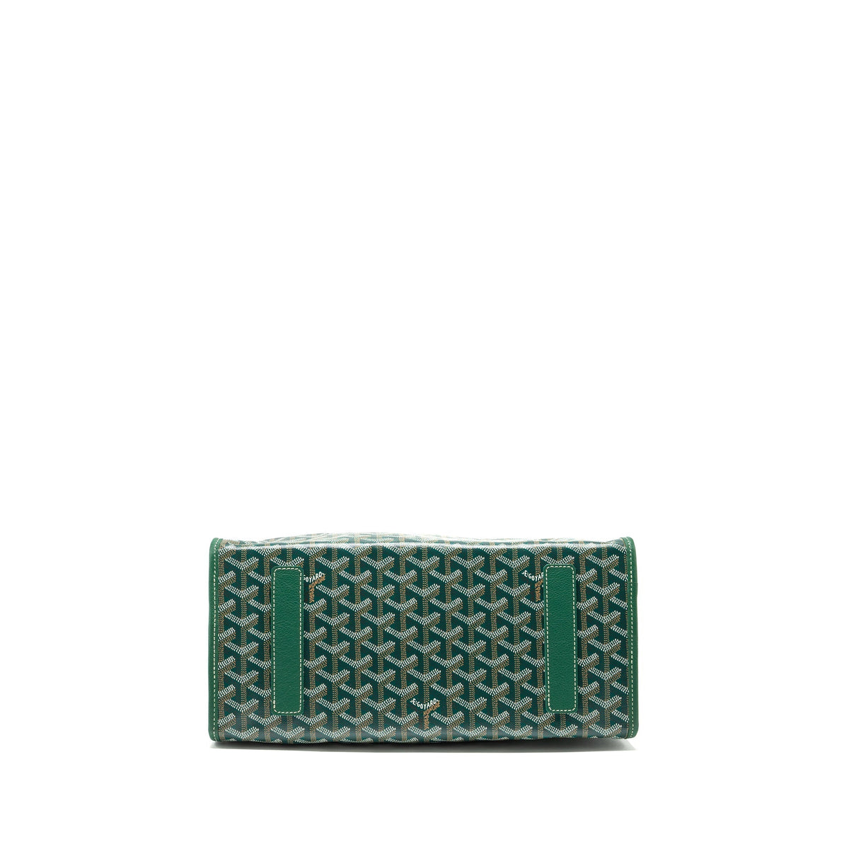 Goyard Saint Léger Backpack – Green Canvas with Bulldog Print, Silver Hardware