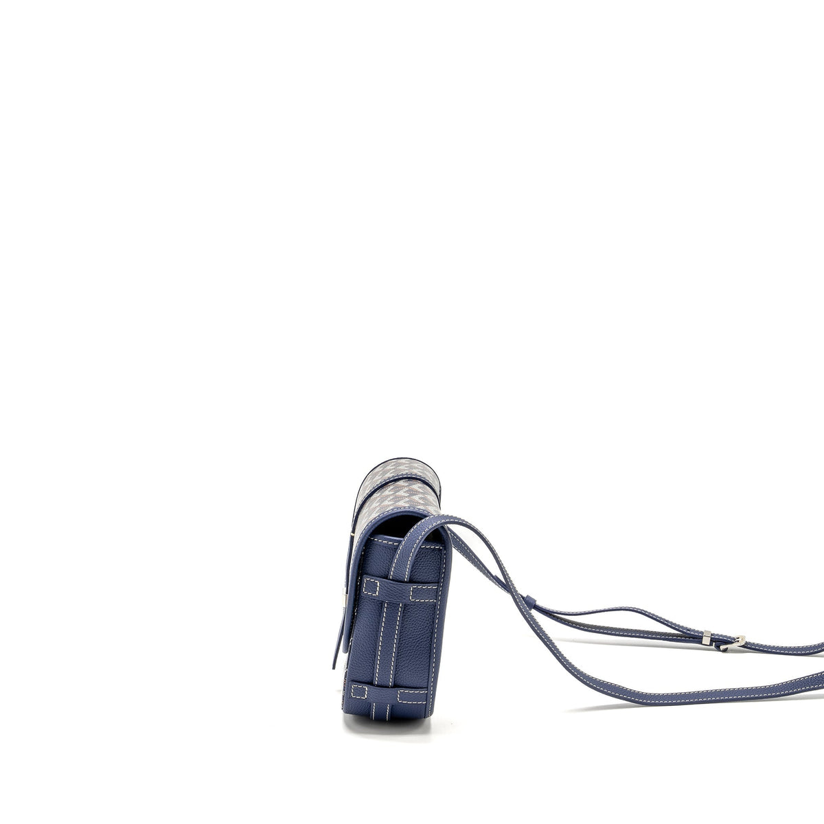 Goyard Belvedere PM Messenger Bag – Navy Goyardine Canvas & Calfskin, Silver Hardware