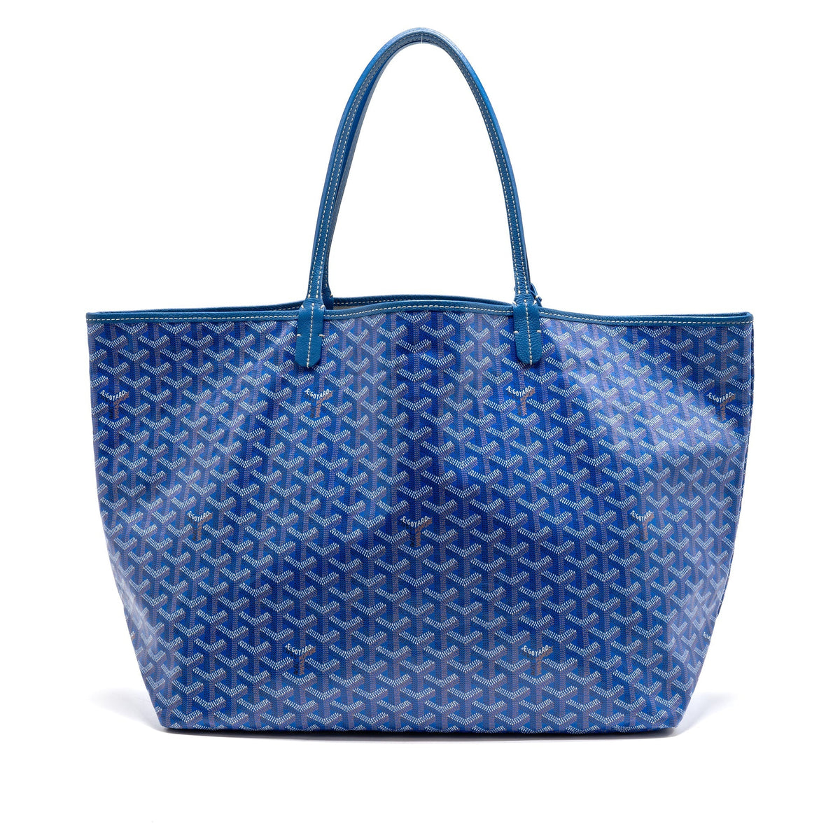 Goyard Saint Louis Tote GM – Blue Goyardine Canvas & Calfskin, Silver Hardware