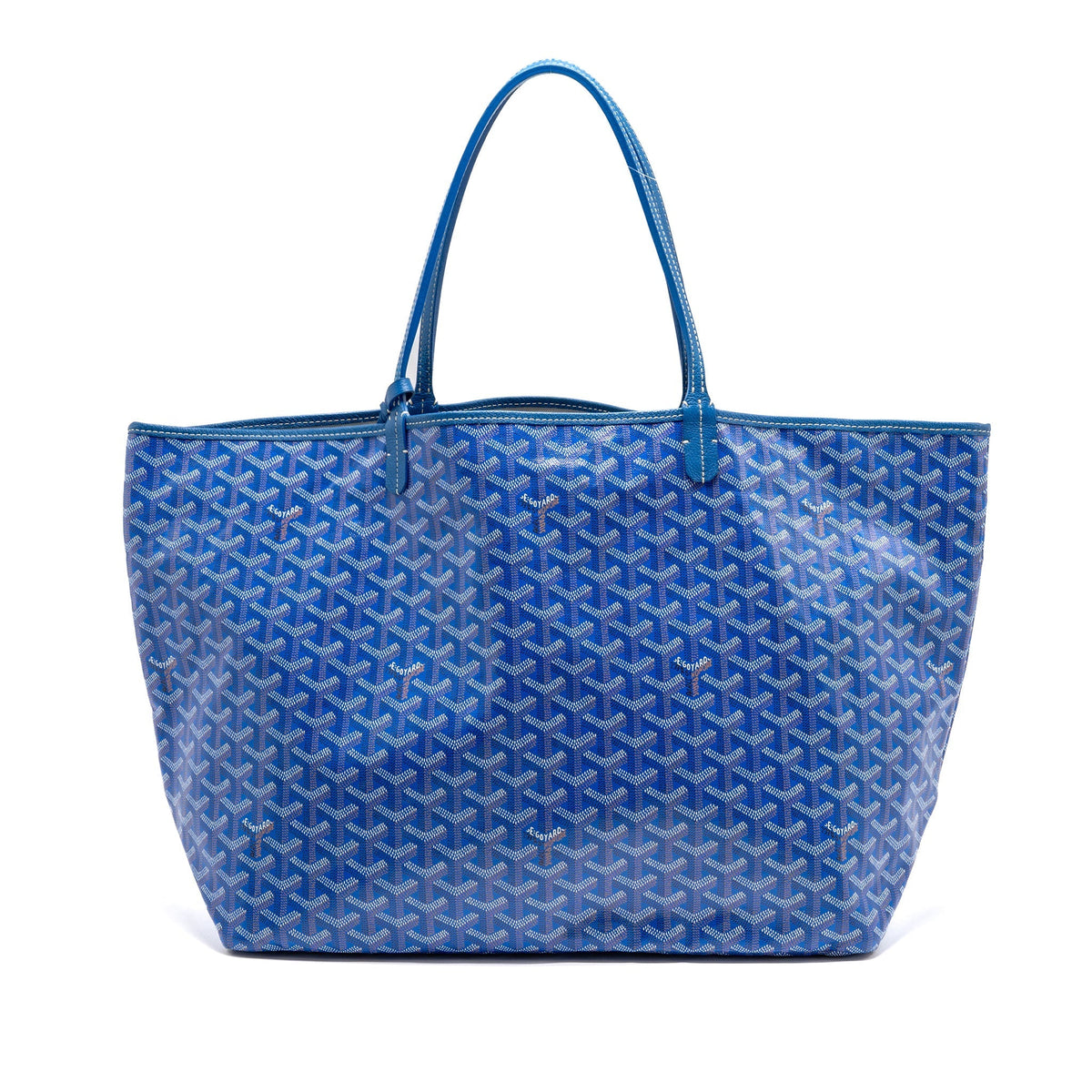 Goyard Saint Louis Tote GM – Blue Goyardine Canvas & Calfskin, Silver Hardware