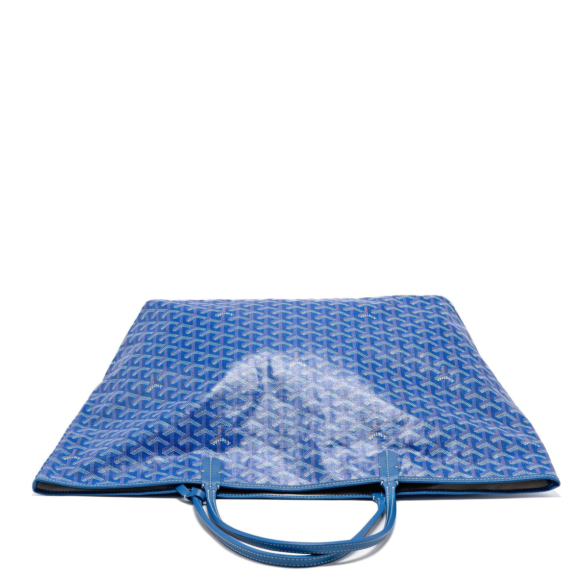Goyard Saint Louis Tote GM – Blue Goyardine Canvas & Calfskin, Silver Hardware