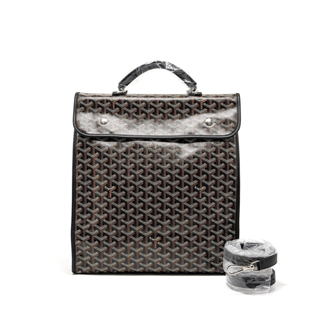 Goyard Saint Léger Backpack – Black Goyardine Canvas & Leather, Silver Hardware