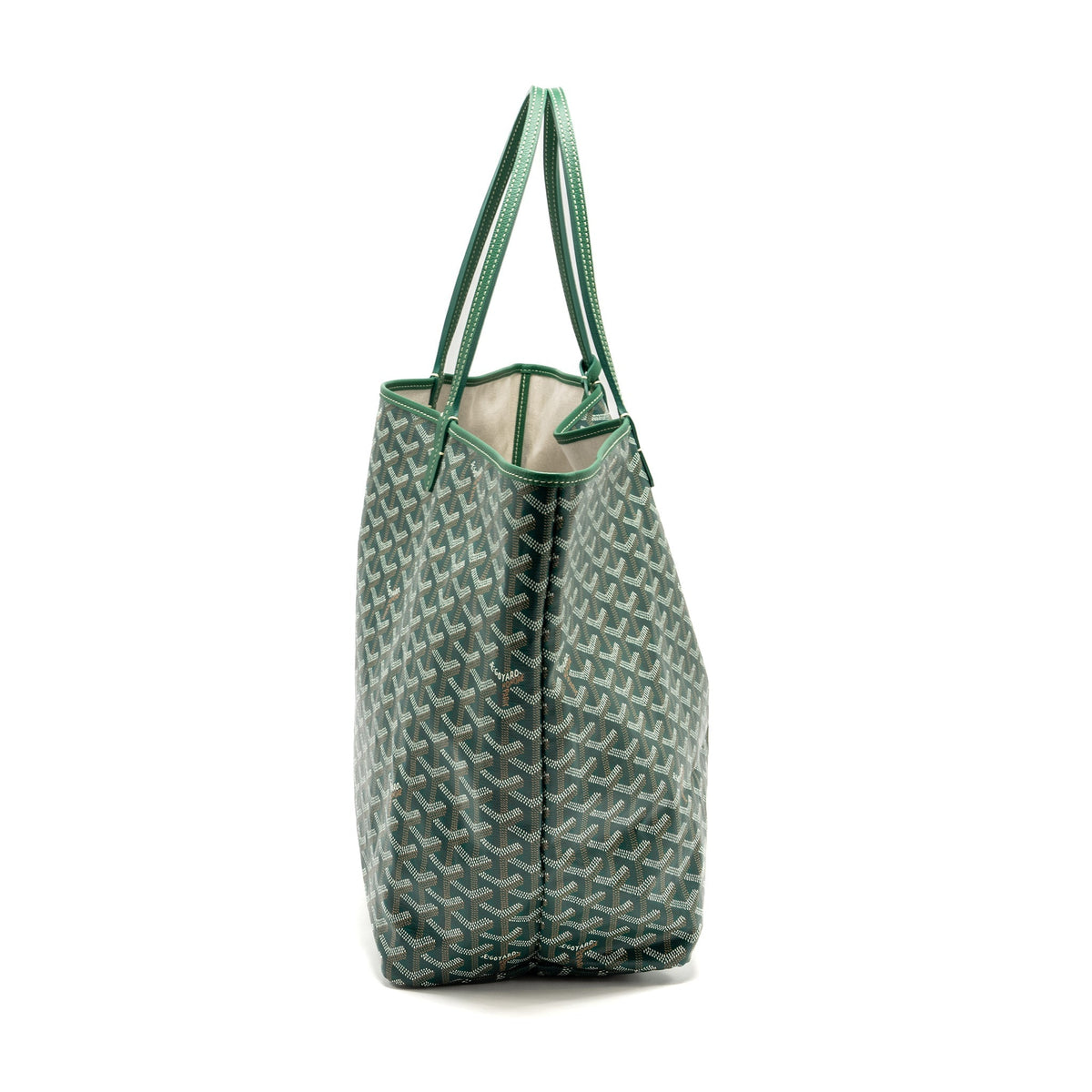 Goyard Saint Louis GM Tote Bag – Green Goyardine Canvas & Calfskin, Silver Hardware