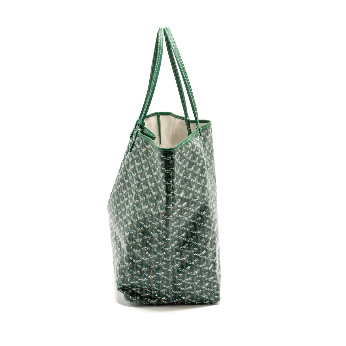 Goyard Saint Louis GM Tote Bag – Green Goyardine Canvas & Calfskin, Silver Hardware