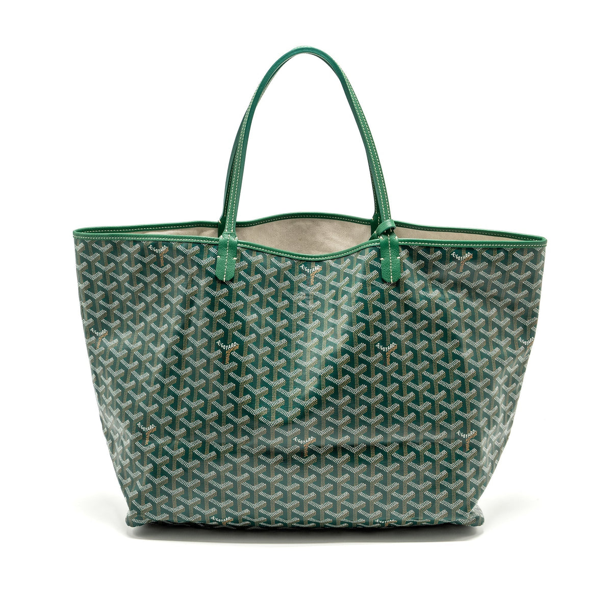 Goyard Saint Louis GM Tote Bag – Green Goyardine Canvas & Calfskin, Silver Hardware