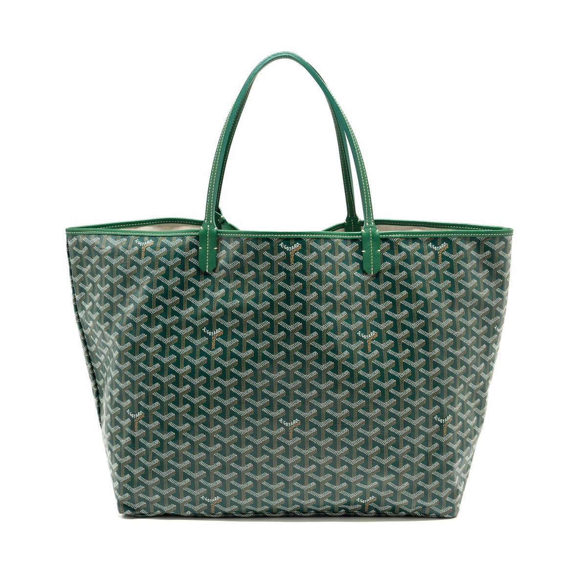 Goyard Saint Louis GM Tote Bag – Green Goyardine Canvas & Calfskin, Silver Hardware