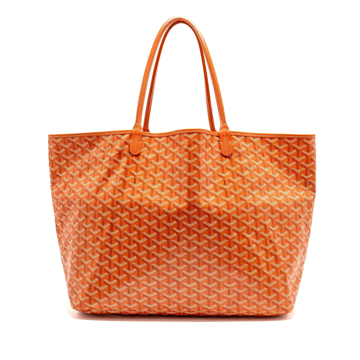 Goyard Saint Louis Tote GM – Orange Goyardine Canvas, Silver Hardware